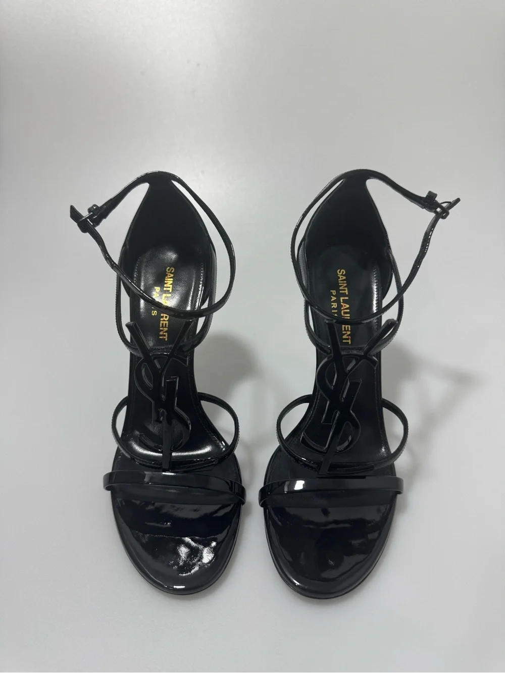 YSL Saint Laurent Cassandra Leather Sandals Black Women’s EU 38.5/US 8.5 - Picture 2 of 10
